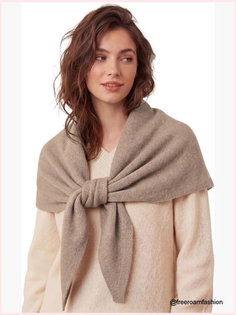 Knitted Triangle Cape Shawl Wrap for Women Cashmere Feel Pashmina